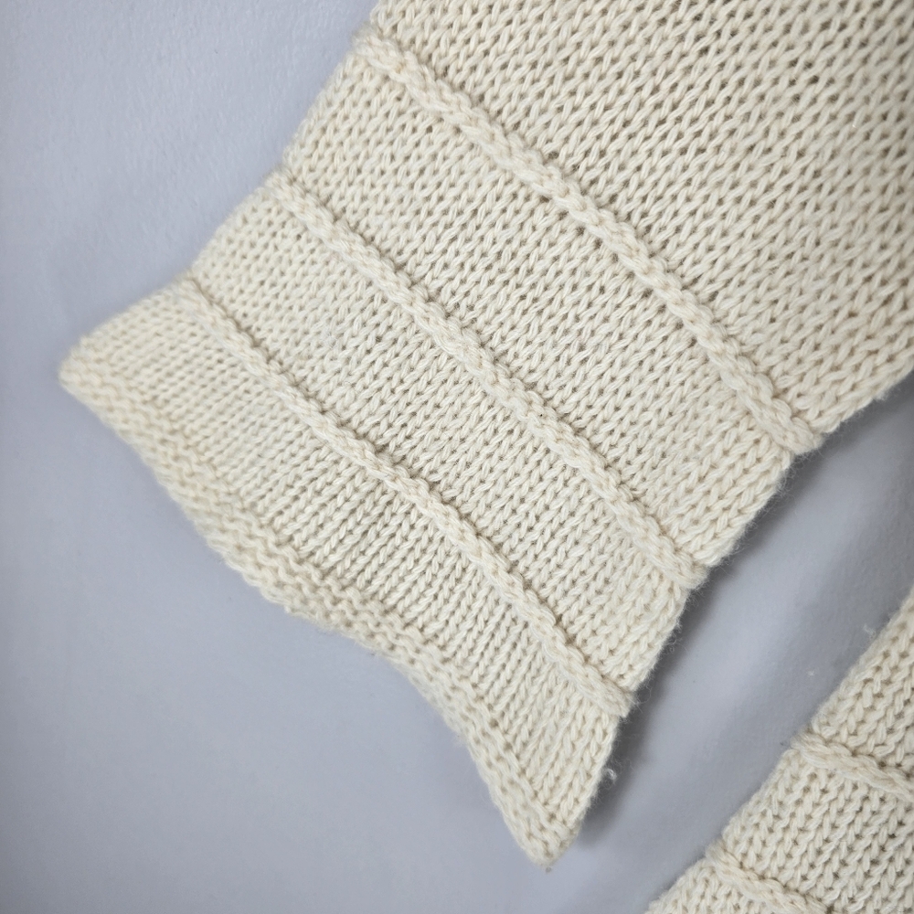 Tabitha Lambswool Angora Cream Ivory Cardigan Sweater 3/4 Sleeve Size Large - Picture 6 of 8
